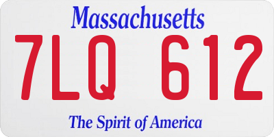 MA license plate 7LQ612