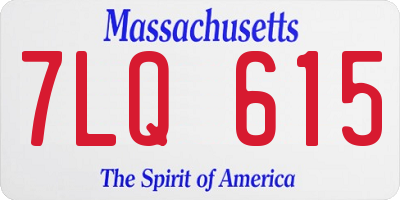 MA license plate 7LQ615