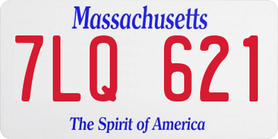 MA license plate 7LQ621