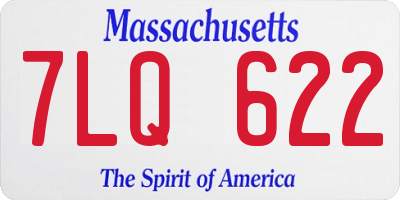 MA license plate 7LQ622