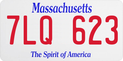 MA license plate 7LQ623