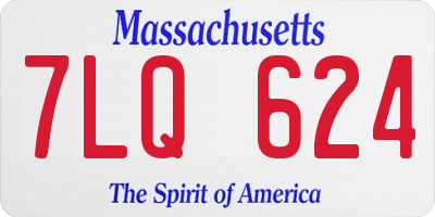 MA license plate 7LQ624