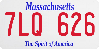 MA license plate 7LQ626
