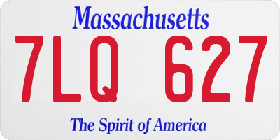 MA license plate 7LQ627