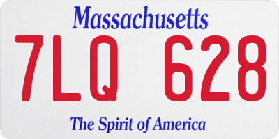 MA license plate 7LQ628