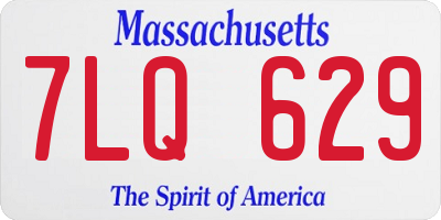 MA license plate 7LQ629