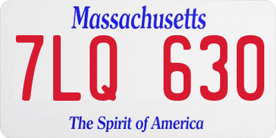 MA license plate 7LQ630