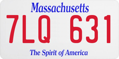 MA license plate 7LQ631