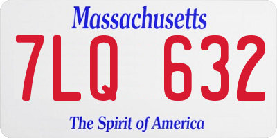 MA license plate 7LQ632