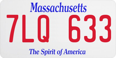 MA license plate 7LQ633