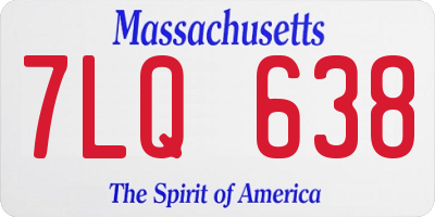 MA license plate 7LQ638