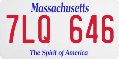 MA license plate 7LQ646