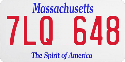 MA license plate 7LQ648