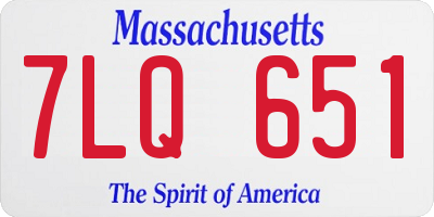 MA license plate 7LQ651