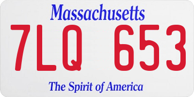 MA license plate 7LQ653