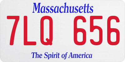 MA license plate 7LQ656