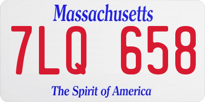 MA license plate 7LQ658