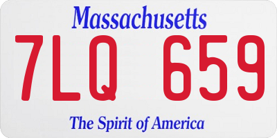 MA license plate 7LQ659