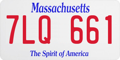MA license plate 7LQ661