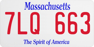 MA license plate 7LQ663