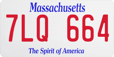 MA license plate 7LQ664