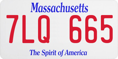 MA license plate 7LQ665