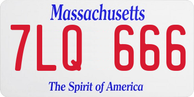 MA license plate 7LQ666