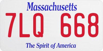 MA license plate 7LQ668