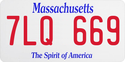 MA license plate 7LQ669