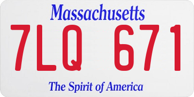 MA license plate 7LQ671