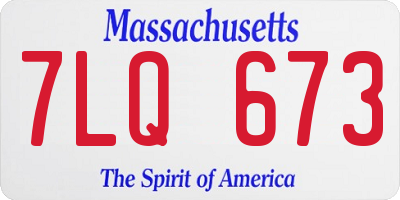 MA license plate 7LQ673