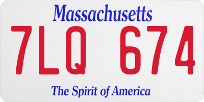 MA license plate 7LQ674