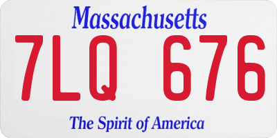 MA license plate 7LQ676