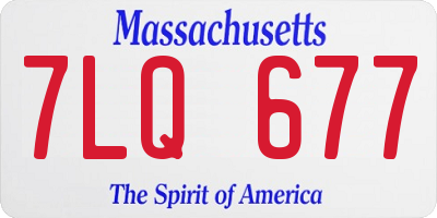 MA license plate 7LQ677