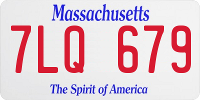 MA license plate 7LQ679