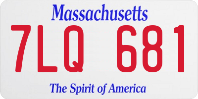 MA license plate 7LQ681