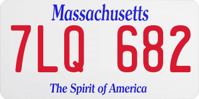 MA license plate 7LQ682