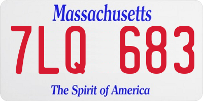 MA license plate 7LQ683