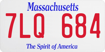 MA license plate 7LQ684