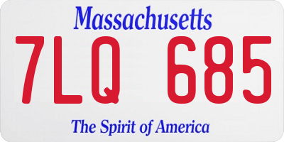 MA license plate 7LQ685