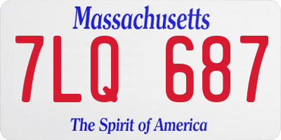 MA license plate 7LQ687