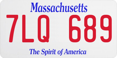 MA license plate 7LQ689