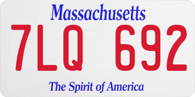 MA license plate 7LQ692