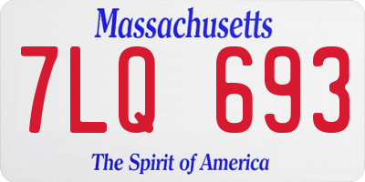 MA license plate 7LQ693