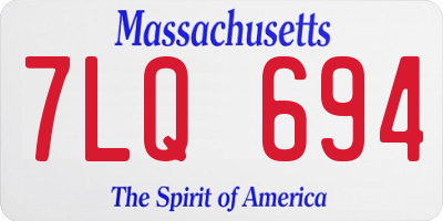 MA license plate 7LQ694