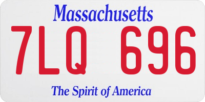 MA license plate 7LQ696