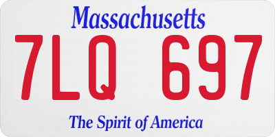 MA license plate 7LQ697