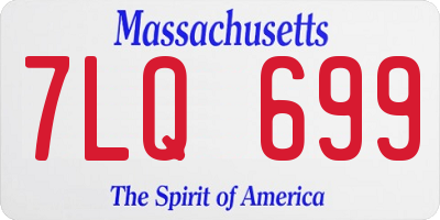 MA license plate 7LQ699