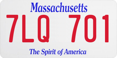 MA license plate 7LQ701