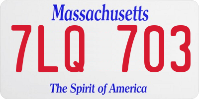 MA license plate 7LQ703